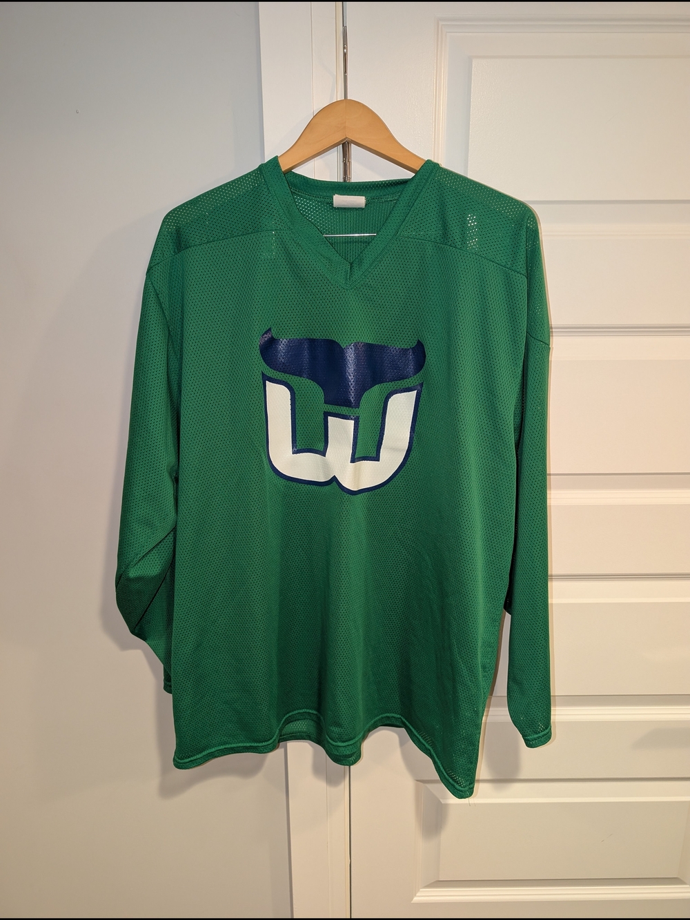 Vintage Hartford Whalers Green Mesh Practice Jersey - NHL WHA Hockey